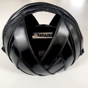 Perrin Paris Black Leather “Riva” Bag